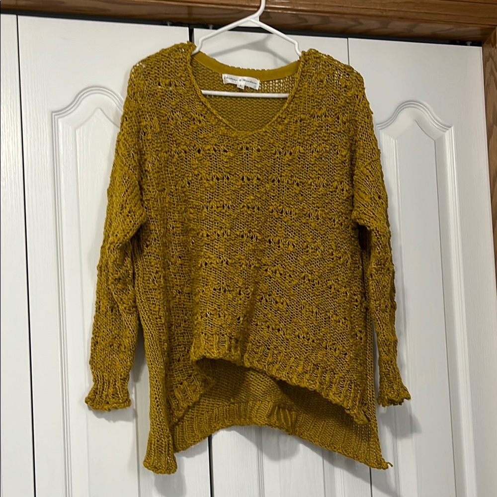 Gold Chunky V-Neck Sweater